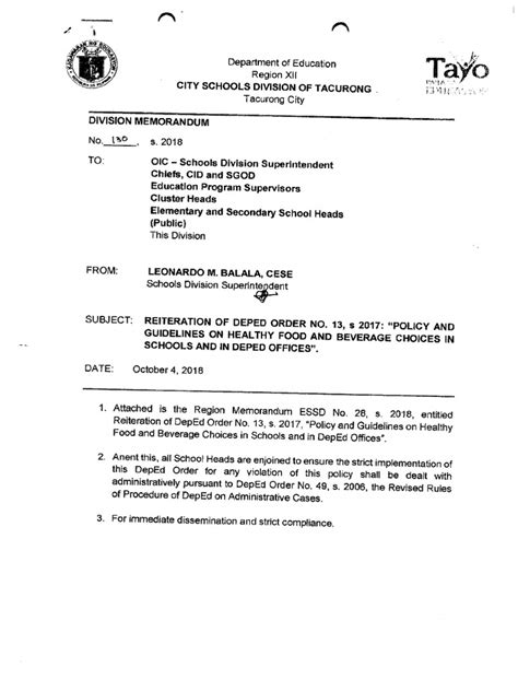 deped order no 7|REITERATION ON THE GUIDANCE ON THE .